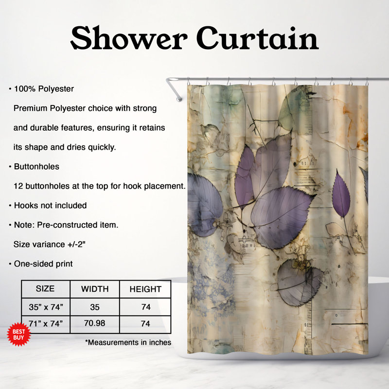 Old Botanics - Premium Shower Curtain, 74"H x 71"W