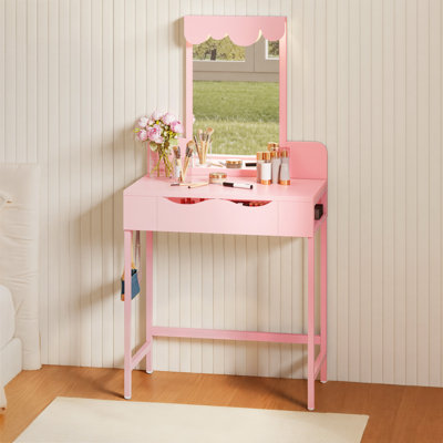 Cloud-Shaped Dressing Table with Mirror 70x40x140 cm