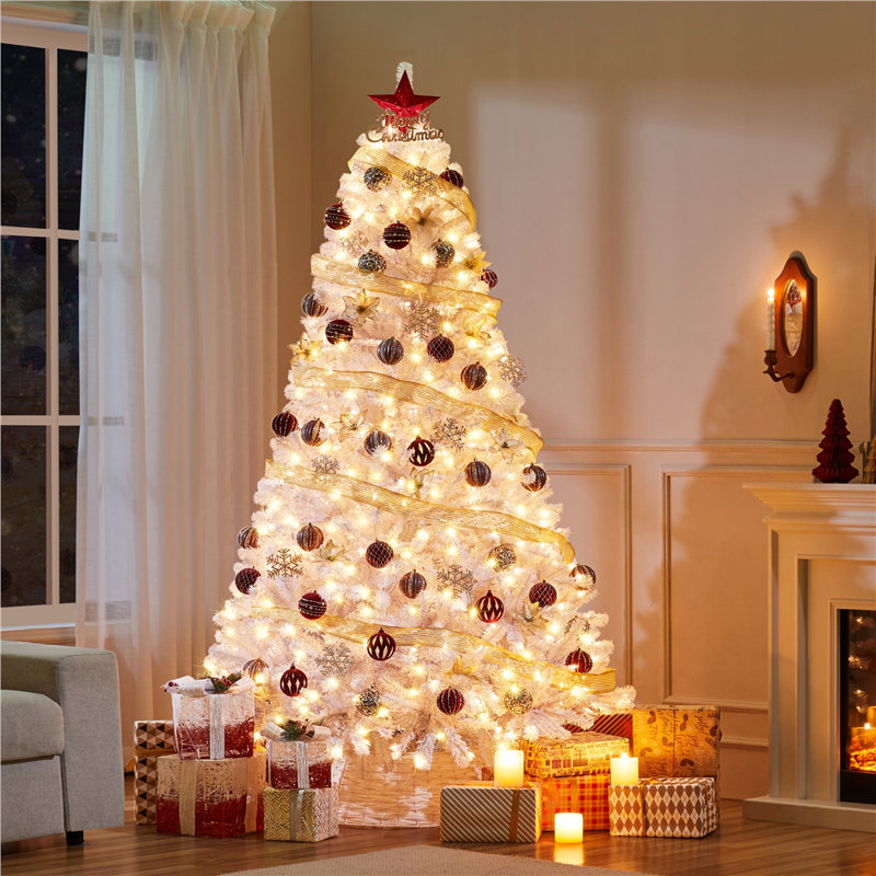Sapin de Noël artificiel pré-éclairé, 90"