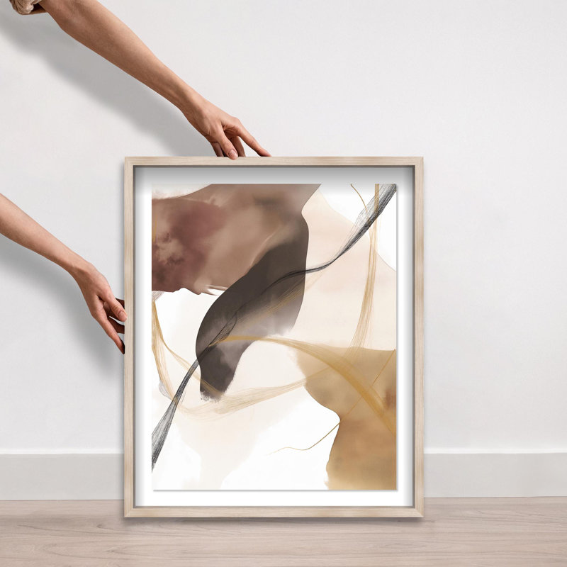 Oliver Gal Le Dancer II Abstract - Luxury Shadowbox Framed Wall Art, 31" H x 25" W, Cream