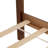 Queen Pine wooden Bed with Upholstered Headboard  and Panel Footboard, with  Two Bed Rail Support Feet and Central Platform Support Feet ,Walnut