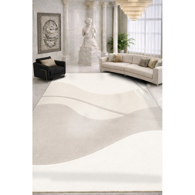 Tapis blanc tissé Mosso, 2'6" x 9'10"