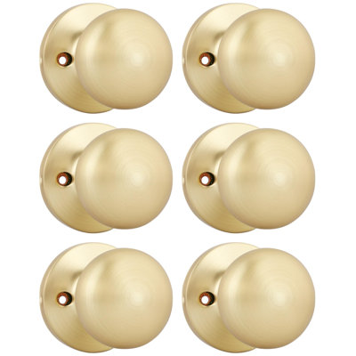 Boutons de porte de garde-robe dorés, bouton de porte non verrouillable à fonction de poignée, bouton de porte individuel doré brossé pour garde-robes, portes françaises doubles et garde-manger (paquet de 3/6 pièces)