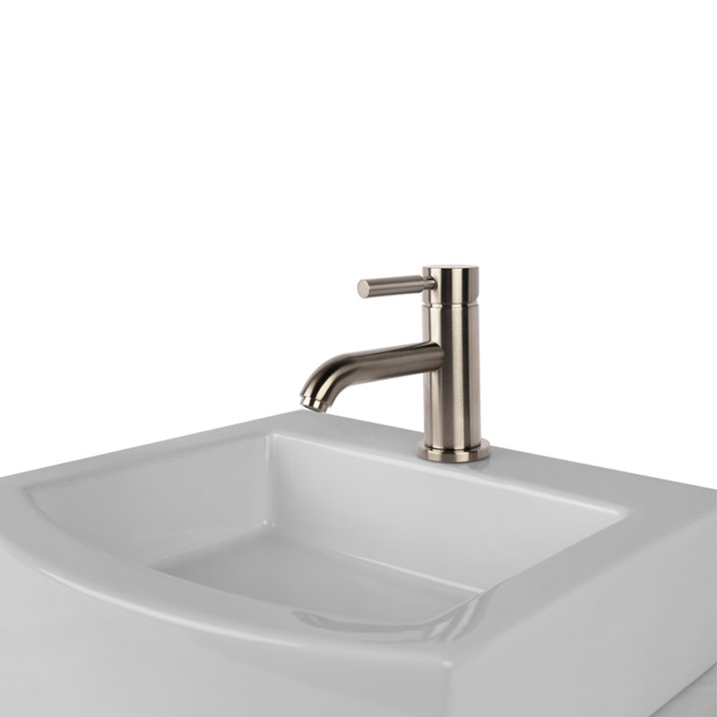 Cigno Single Hole Bathroom Faucet with Drain Assembly, Brushed Nickel