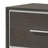 Hez Nightstand, 2 Drawers, Silver Trim, Modern Dark Brown Finish