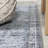 Elloise Bohemian Distressed Chenille Machine-Washable Dark Gray/Blue Rug-149113445