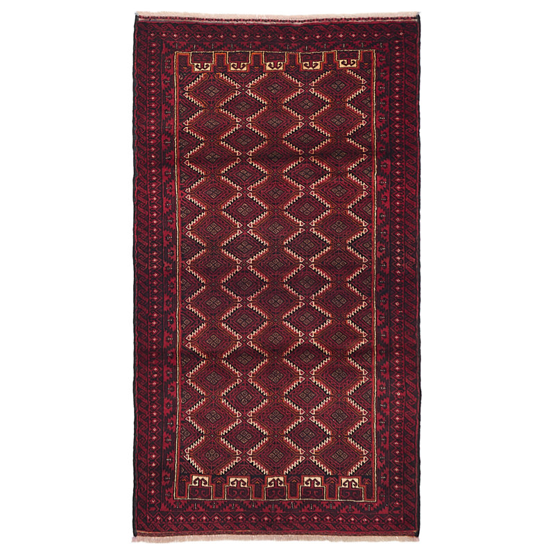 Tapis rouge Teimani 4 pi 2 po x 7 pi 7 po