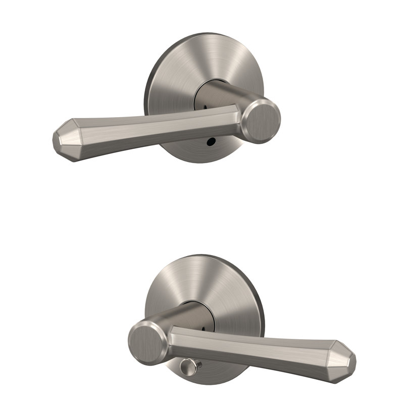 Dempsey Custom Hall-Closet and Bed-Bath Lever with Kinsler Trim, Satin Nickel