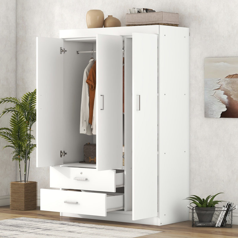 Armoire 3 portes avec 2 tiroirs