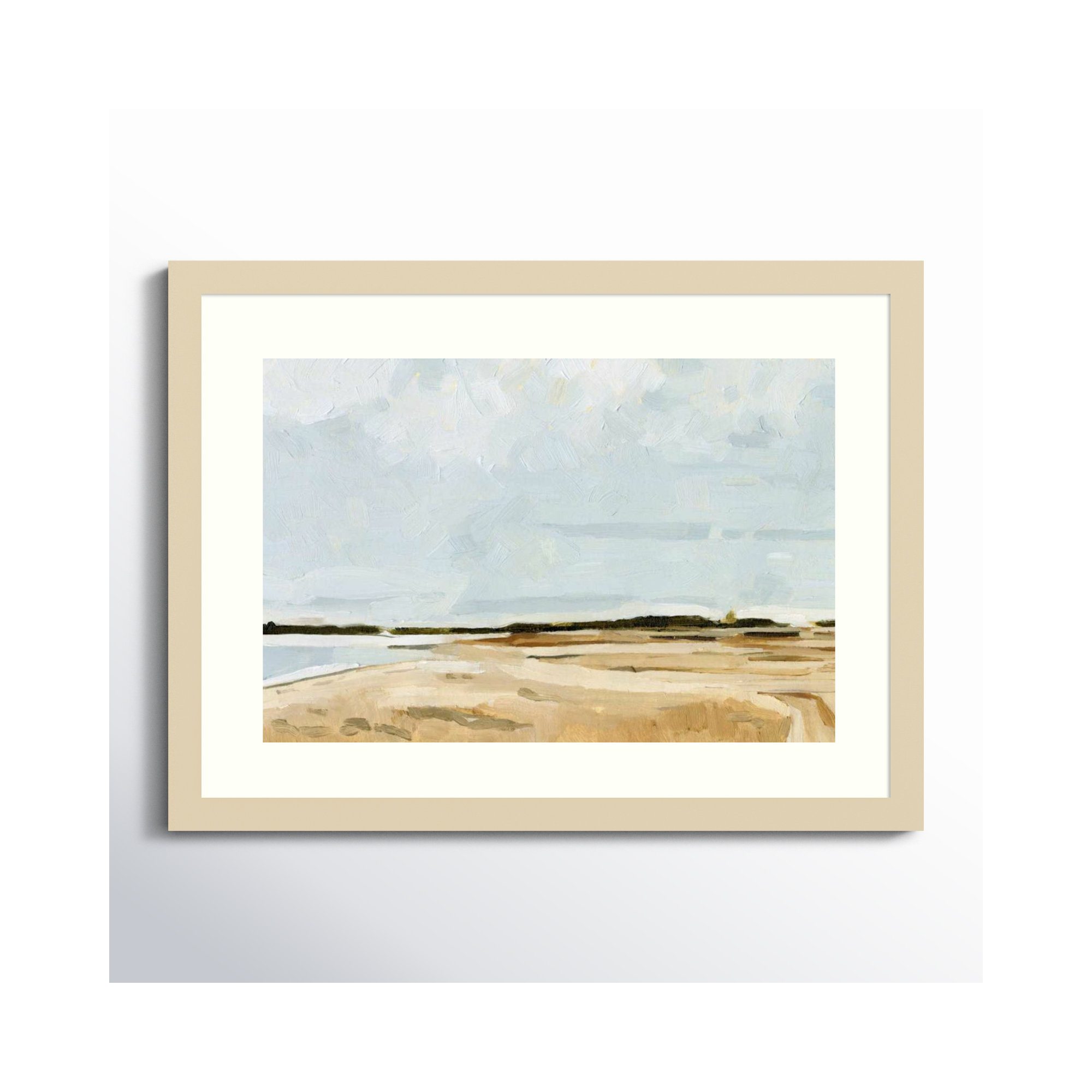 Quiet Coast I by Emma Caroline, 15" H x 20" W, Natural Framed Paper