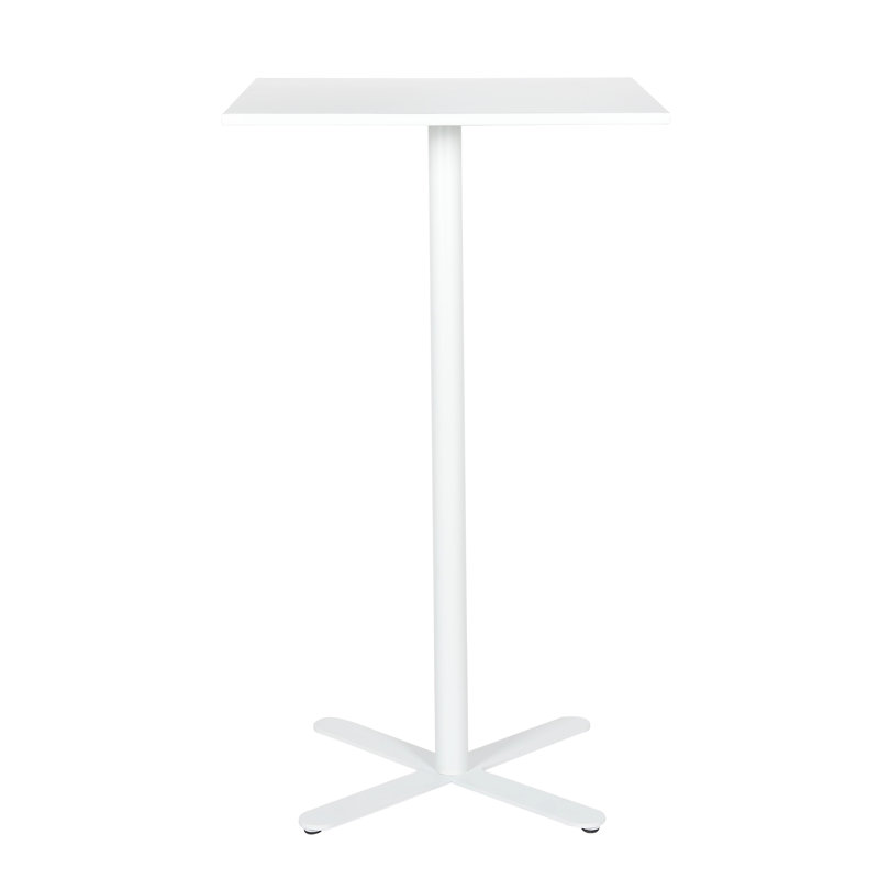 Square Metal Outdoor Dining Table , in. W in. D, Frosted White, 41.34" H x 24" W x 24" L