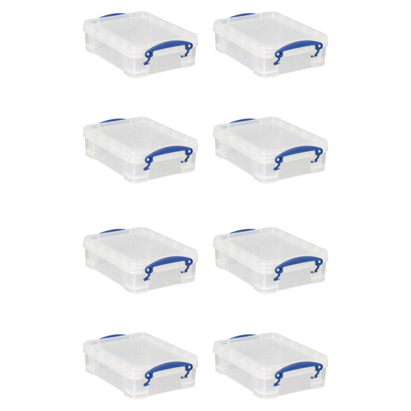  1.75L Storage Bin w/Snap Lid & Clip Lock Handle, 8 Pack, Clear