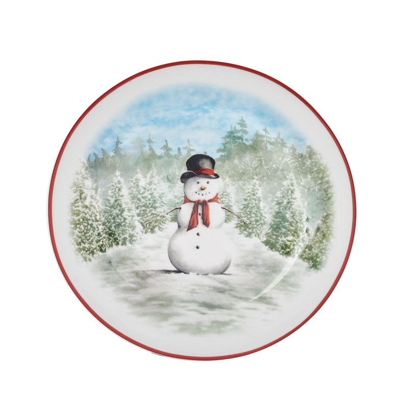 Snowman Enchantment 12-Pc Bone China Dinnerware Set, Service For 4