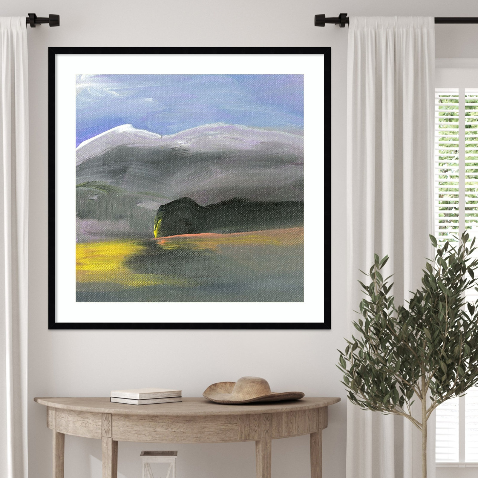 Before a Shift Print by Karen Suderman, 33" H x 33" W, Black