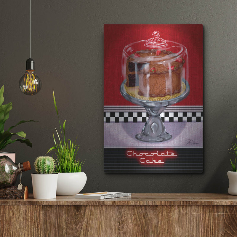Art mural en métal Luxe, «Chocolate Cake» par Shari Warren, 12 po x 16 po, H 16 po x l 12 po