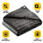 Bois gris / noir, housse de bâche très résistante de 20 mil, imperméable, résistante aux rayons UV-103612048