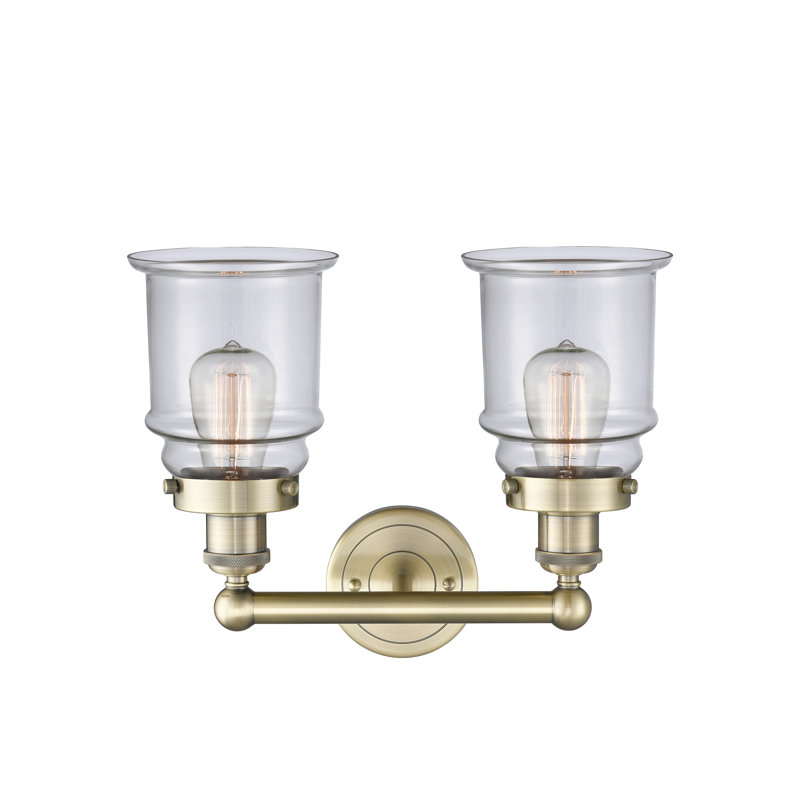 Cailen 2 - Light Dimmable Vanity Light, Clear, Antique Brass