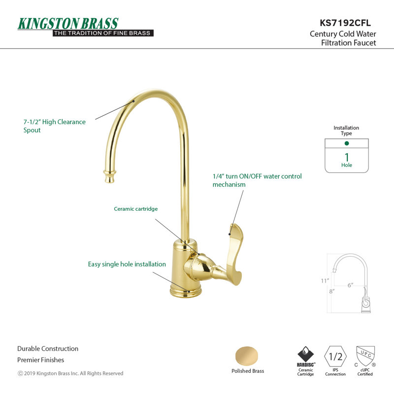 Distributeur d’eau froide avec filtre et bec pivotant Century