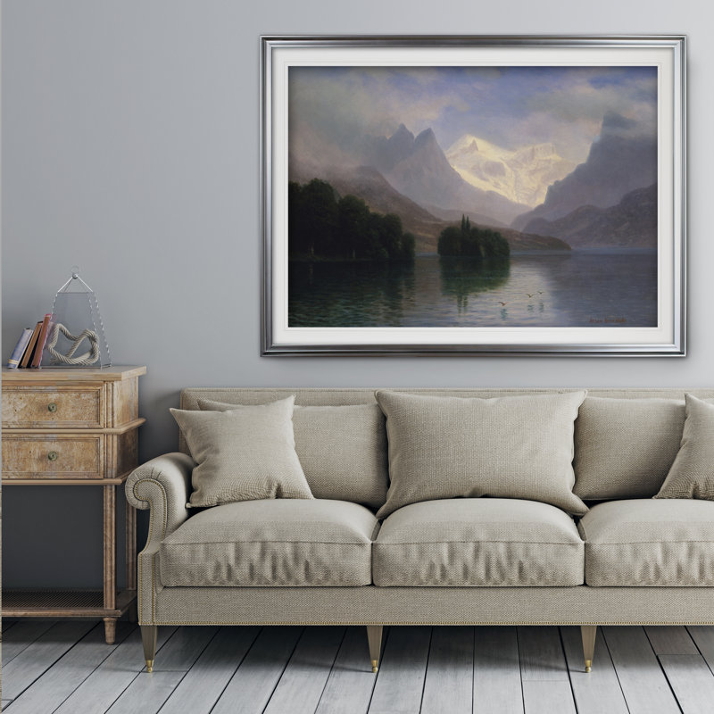 " Mountain Scene ", Silver Framed, 30" H x 42" W x 2" D, No Mat