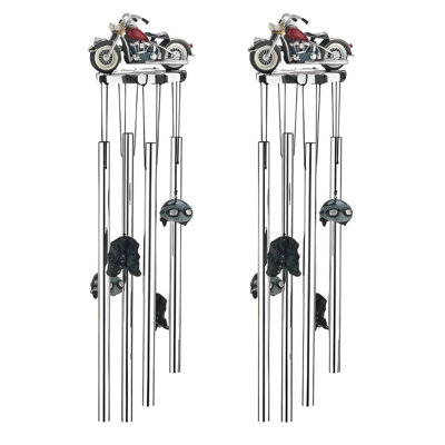 "2-PC Gift Set" ICE ARMOR 24" Long 5-Ring Polyresin Dolphin Wind Chime Figurine Statue Sculpture Ornament Decoration Home/Room/Garden Decor for Housewarming, Holidays, Christmas Special