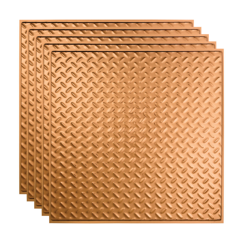 Panneau de plafond décoratif en vinyle 2 pi x 2 pi FASÄDE, Cuivre poli