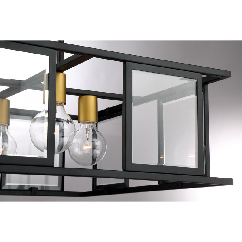 Lustre rectangulaire unique à 4 lumières Alliona