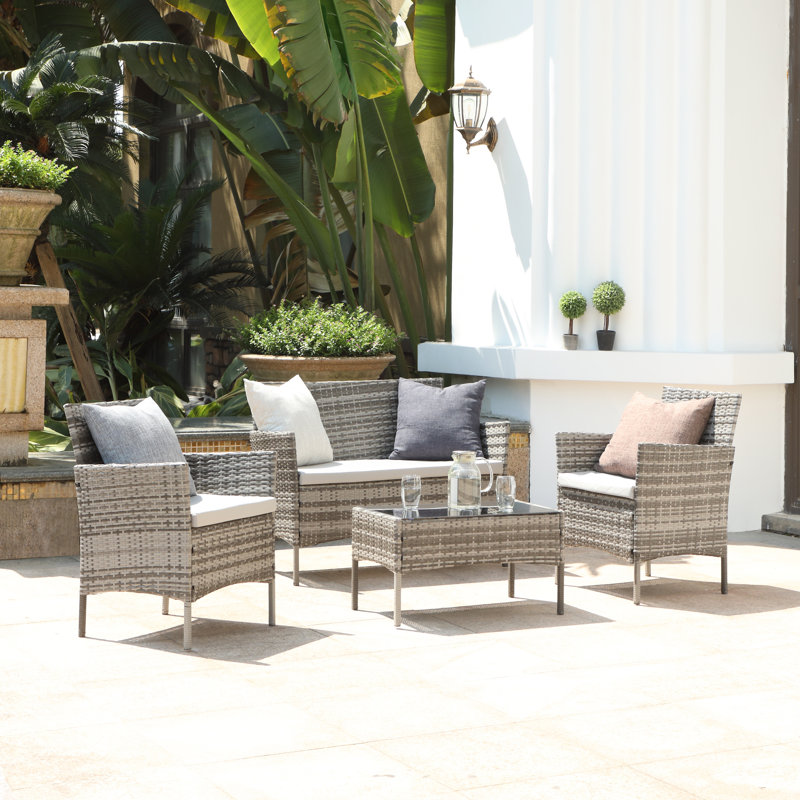 Louetta 4 Seater Rattan Sofa Set