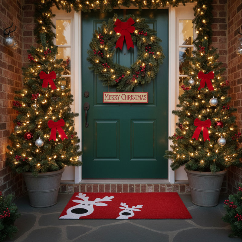 Non-Slip Christmas Outdoor Doormat, 24"W x 36"L