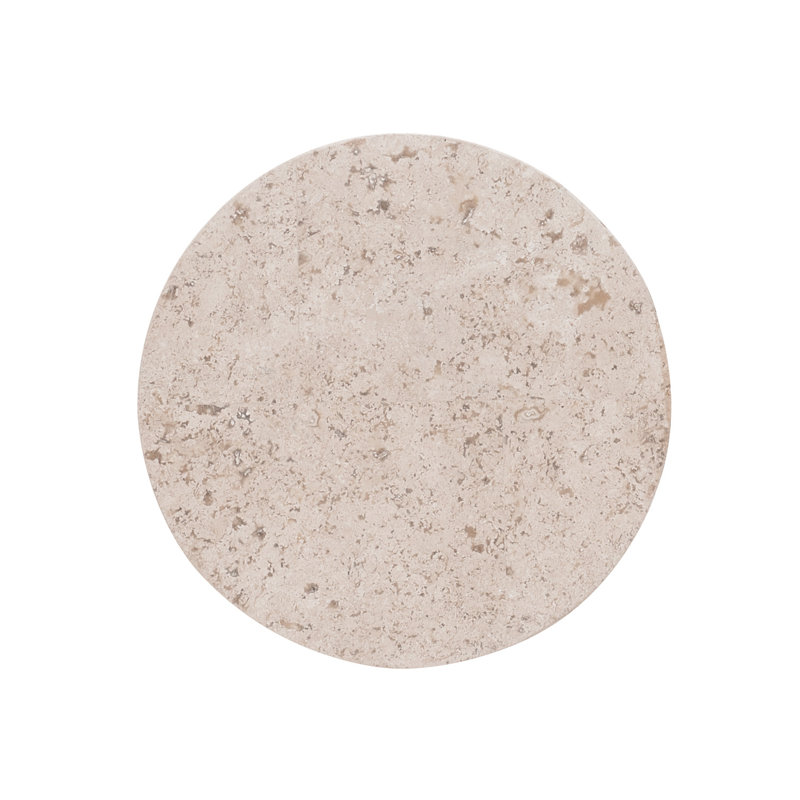 Transitional Black and White Stone Top 16" Round Accent Table
