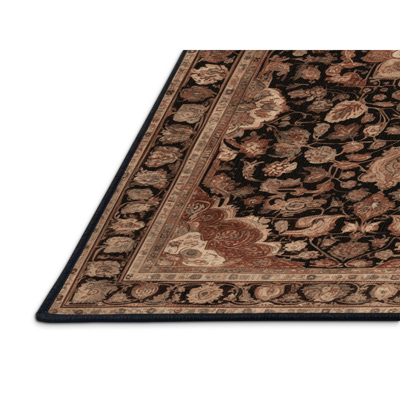 Machine Washable Persian Brown Area Rug, Rectangle 8' x 12'