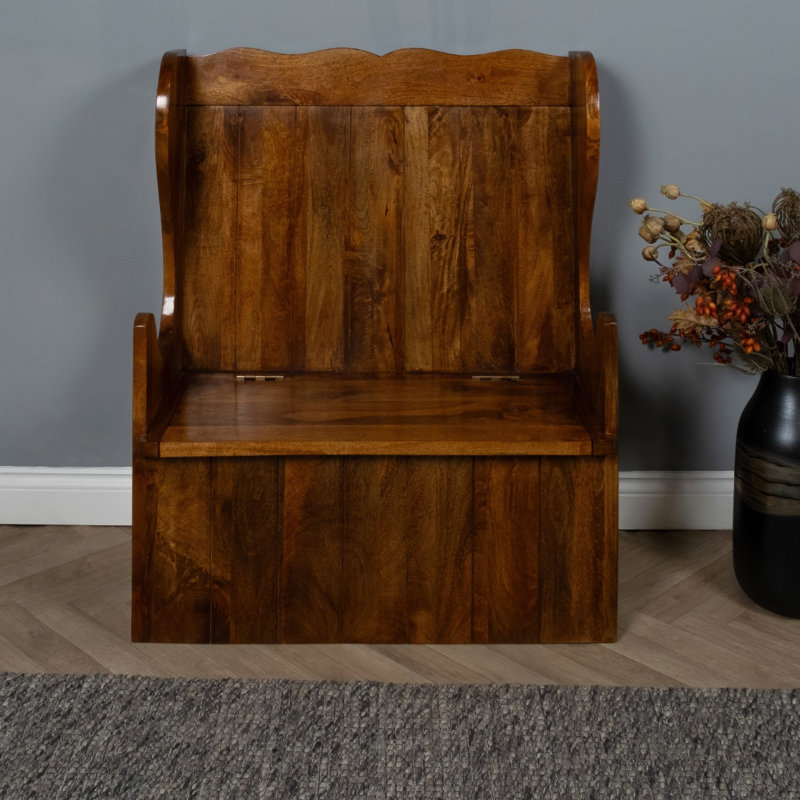 Fleischmanns Solid Wood Storage Bench, Dark