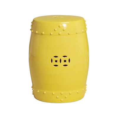 Drum 18.5"H Handcrafted Ceramic Garden Stool