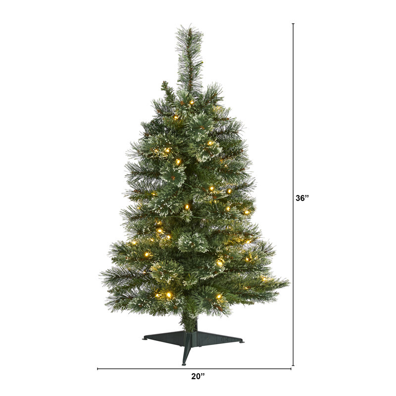 Lighted Artificial Christmas Tree, 3' H