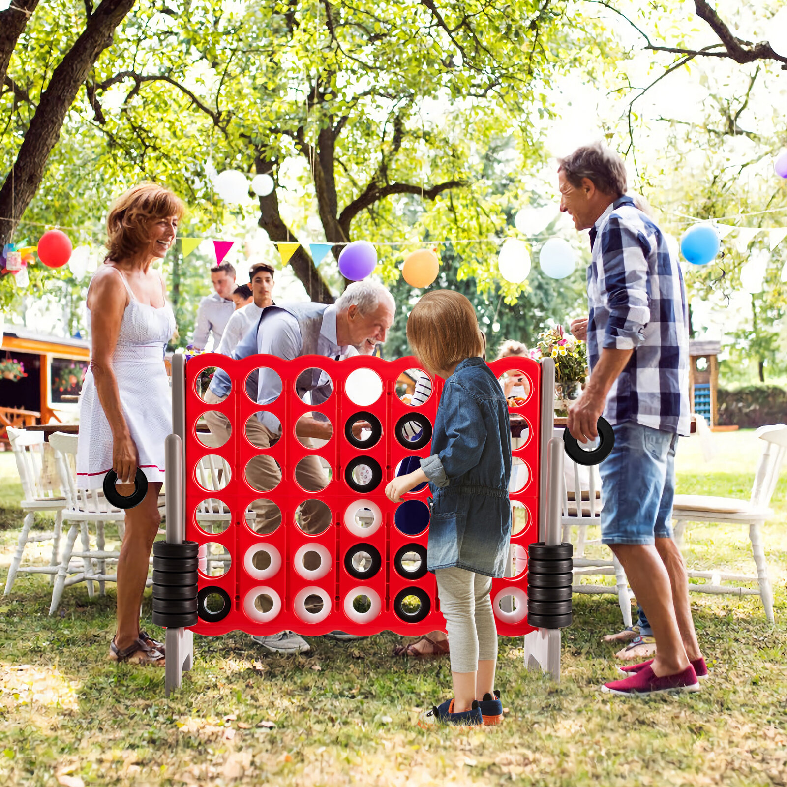 SWOOC Games - Wooden Ladder Ball Game Set (Weather Resistant) - 10 Games Included & Carrying Case - Easy, No Tool Set Up - Ladder Toss Outdoor