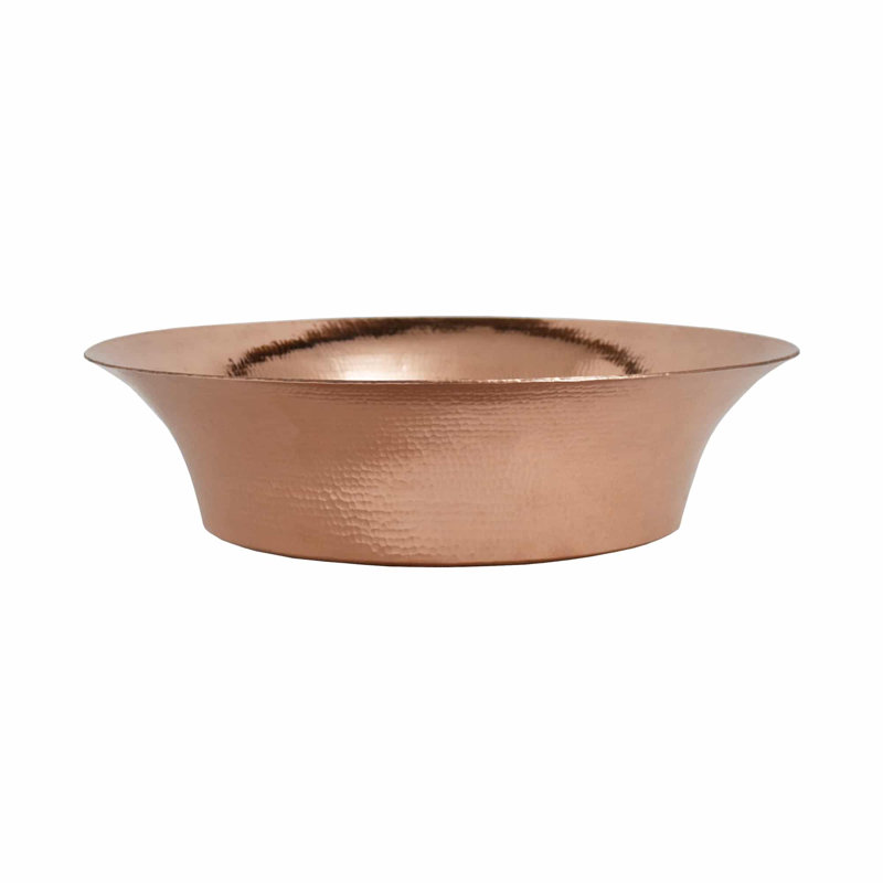 Maestro Metal Circular Vessel Bathroom Sink, Polished Copper