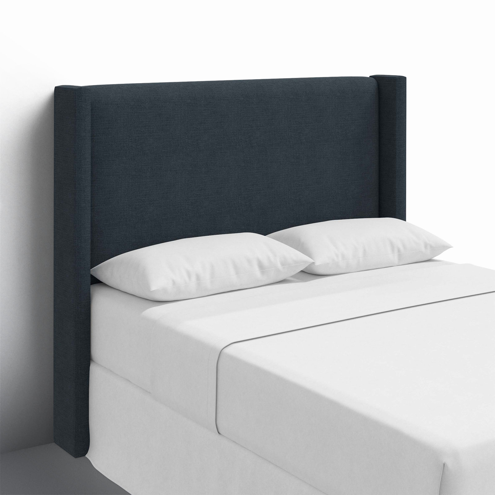 Hanson Pine Headboard, King, Classic Navy Linen