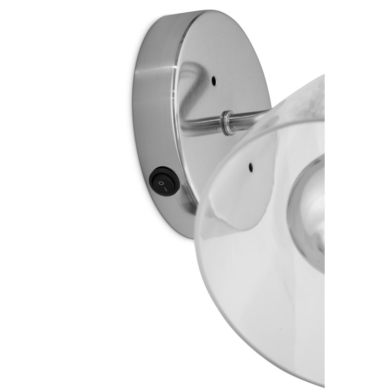 Amiya 1 - Light Dimmable Silver Industrial Style  Switched Armed Sconce