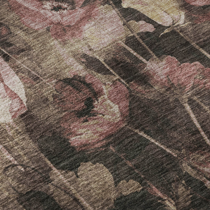 Tapis floral lavable à la machine Premium AMF992 Lyndhurst, Rectangle 9 pi x 12 pi