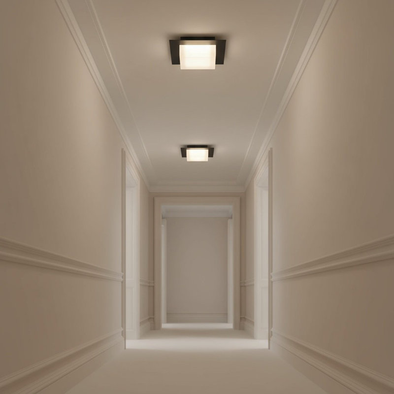 8 inch Square Black Integrated LED Flush Mount