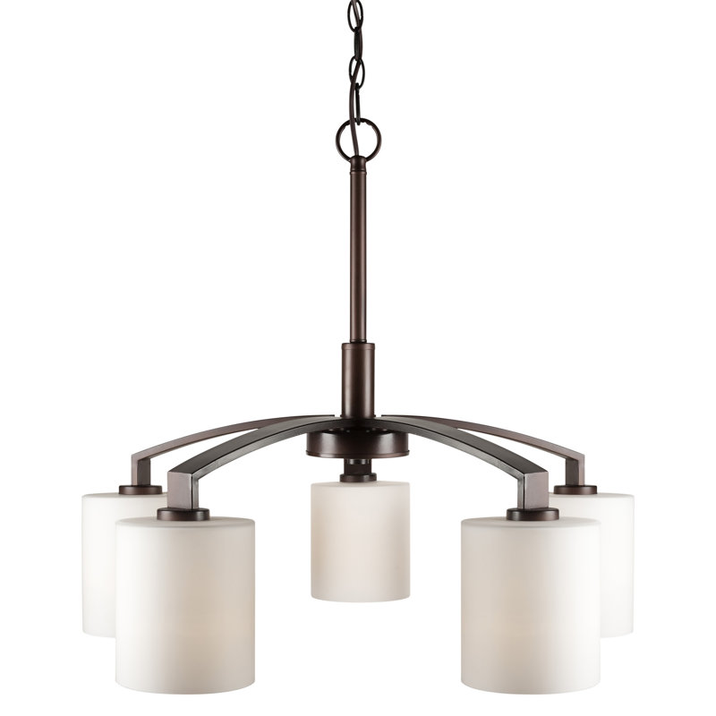 Kinbrae 5 - Light Shaded Classic Chandelier, Antique Bronze