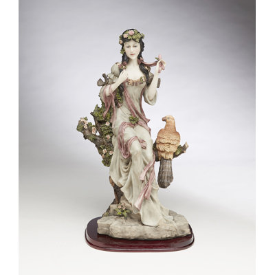Figurine lady avec perroquet