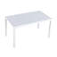 Ensemble de salle à manger moderne 5 pièces pour l'extérieur avec table de patio blanche 55 po et chaises empilables vert brume - Mobilier de jardin en polypropylène résistant aux intempéries
