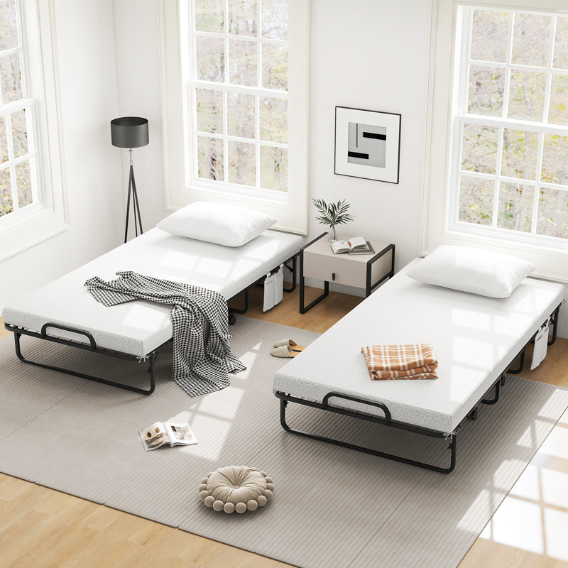 Lit pliant avec matelas Lit pliant pour adulte avec matelas et oreiller en mousse à mémoire de forme, Lit simple