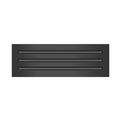 Buildmart - couvercle de ventilation AC moderne noir 18 x 6 - diffuseur à fente linéaire standard - grille de registre