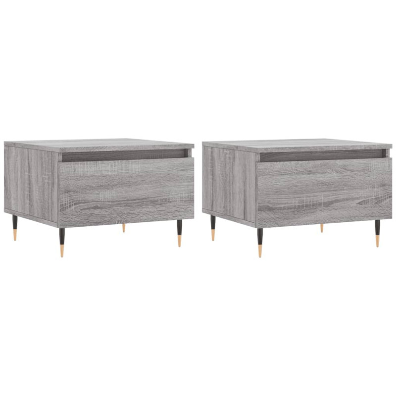 Kordt Four Leg Coffee Table with Storage, Grey Sonoma