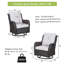Chaises berçantes d'extérieur pivotantes en osier pour patio avec table d'appoint-1488238517