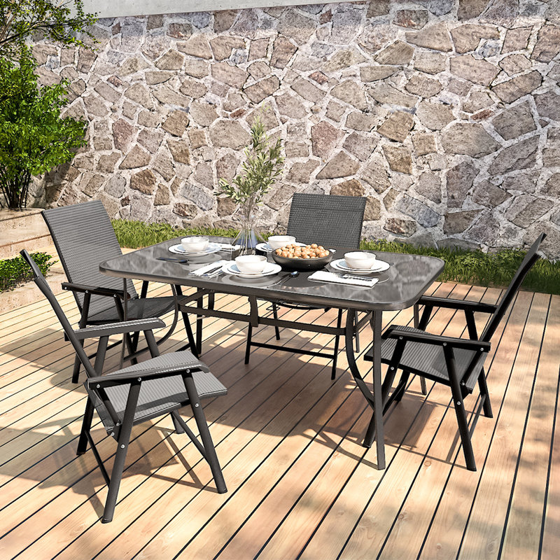 Holla 4 - Person Patio Dining Set with Rectangular Table