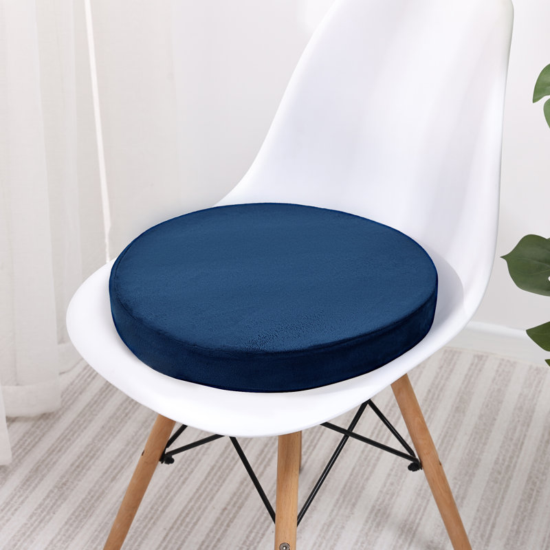 Indoor 2'' Dining Chair Seat Cushion, Blue Polyester/Polyester Blend