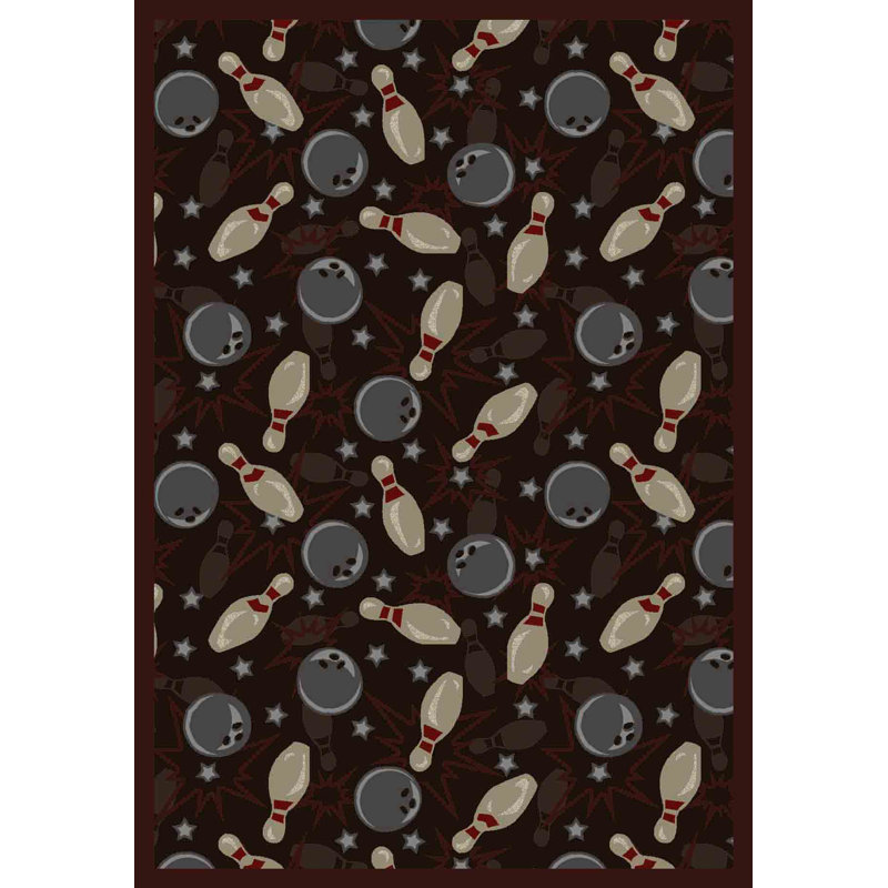 Tapis de jeu rétro «Sports Play People Play», Rectangle 7 pi 8 po x 10 pi 9 po