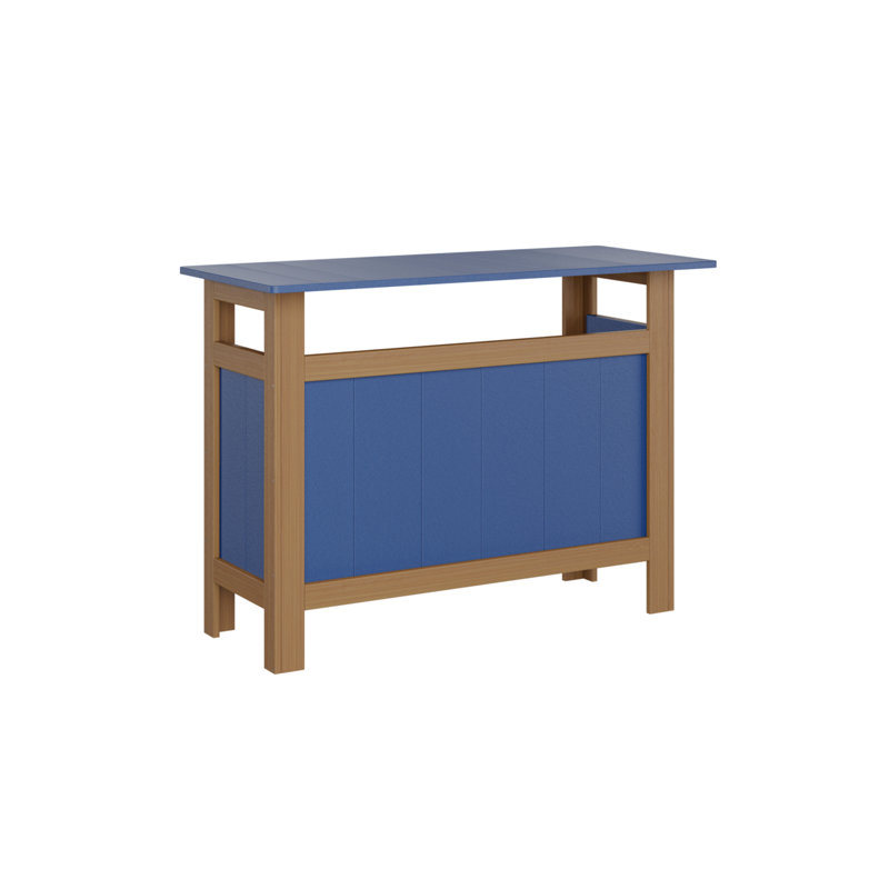 Berlin Gardens Outdoor Bar, Pacific Blue, Natural Teak